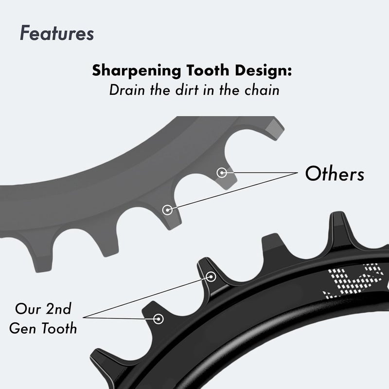 DJC Components DJC Bike Chainring 130BCD 40T to 58T Round Chainwheel Narrow Wide Tooth Lightweight for 7 8 9 10 11 12 Speed Road Bike Folding Bike - Image 3